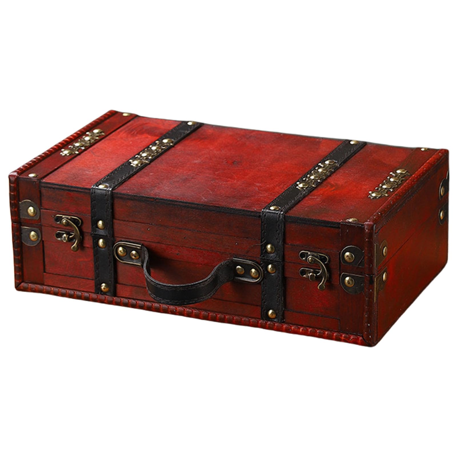 Boîte de rangement en bois vintage organisateur portable pour bijoux et accessoires de maison
