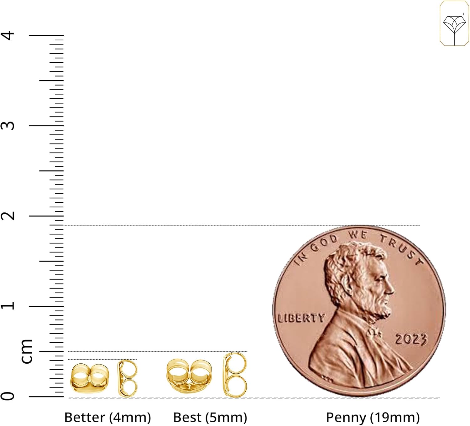 Butterfly Push Backs for Stud Earrings for Women in 14k Yellow or White Gold Better and Best by MAX + STONE - Image 4