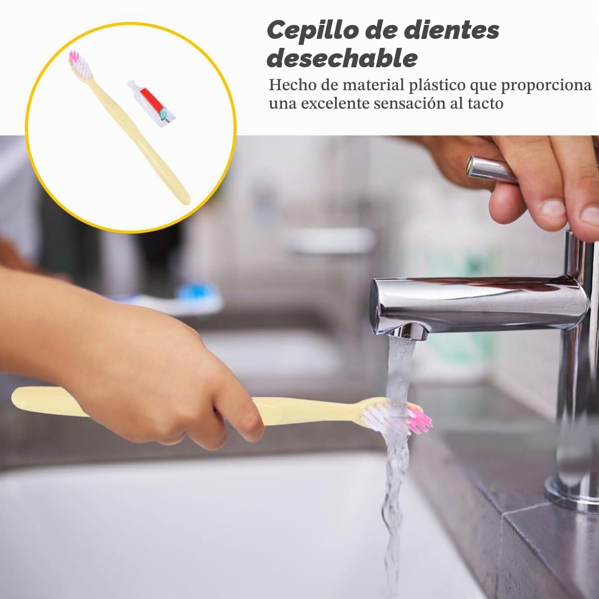 100 Cepillos De Dientes Desechables Con Pasta Para Viajes, Hoteles Y Camping, Cepillos De Colores Surtidos, Portátiles Y Prácticos
