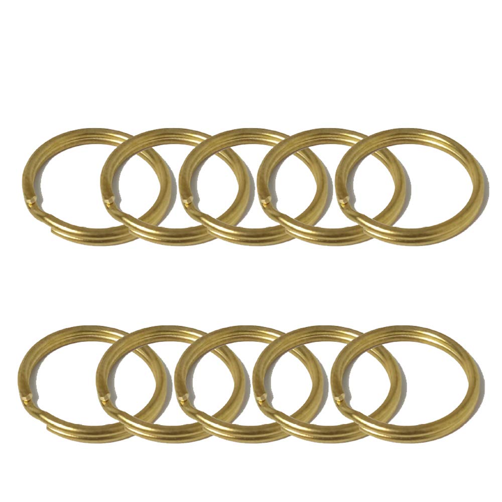 10 Pieces Brass Spring Steel Key Ring,Ring Spring Security Key Ring Key Ring DIY,for Home Car Keys Organization,Car Key, Door Key, Hanging Accessories（30MM）