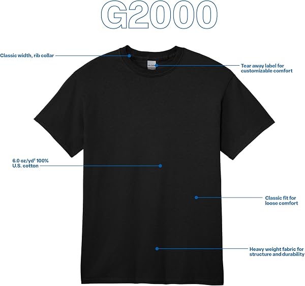 Gildan Adult Ultra Cotton T-Shirt, Style G2000, Multipack - 5