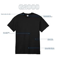 Vista 4 de Gildan Camiseta unisex de algodón ultra para adultos, estilo G2000, paquete múltiple, Negro (3 paquetes)