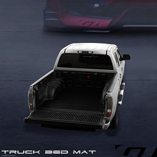 Miniatura 2 de R&L Racing Tapete de goma negra con placa de diamante para cajuela de camioneta, compatible con Tacoma 05-17, doble de 5 pies