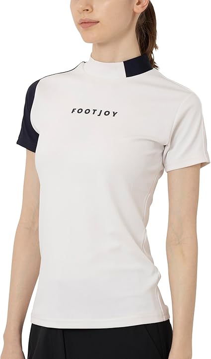FootJoy - FootJoyフットジョイ ロゴ モックネック シャツ 半袖 ゴルフ ウェア FOOTJOY ビッグFJロゴ半袖モックネックシャツ 24SS FJ-S24-S08