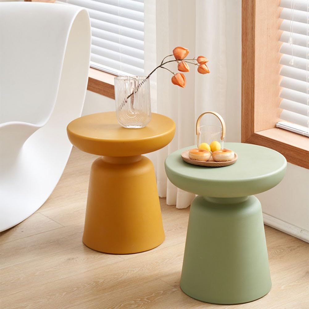 Mesa de centro pequeña circular en forma de seta para sala de estar, estilo nórdico moderno, diseño creativo y simple