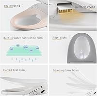 Vista 8 de Bejoan X7 Bidet Toilet Seat, Elongated Bidet Attachment for Toilet Warm Water with Soft Close, Electric Heated Bidet Seat with Water Filtration