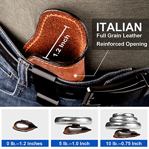 Full Grain Leather Holster For Most 1911 Style Handguns,Compatible With Kimber -Colt- S&W -Sig- Remington & More, Fit 5'' 4.25'' 4'' Barrel, Minor Adjustment On Retention, Not Fit Light Attachment #TOP2