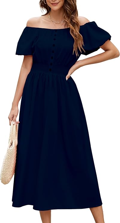 Gardenwed Vintage Midi Dress A-Line