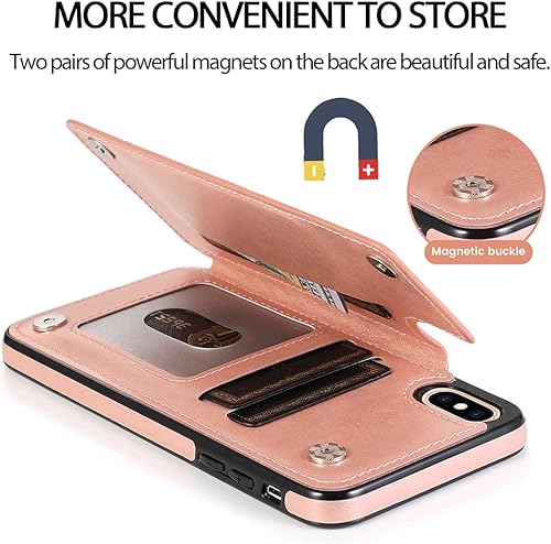 Miniatura 6 de NKECXKJ Design for iPhone XR/10R Wallet Case,PU Leather Phone Case with Screen Protector Card Holder,Stand Kickstand Shockproof Flip Protective