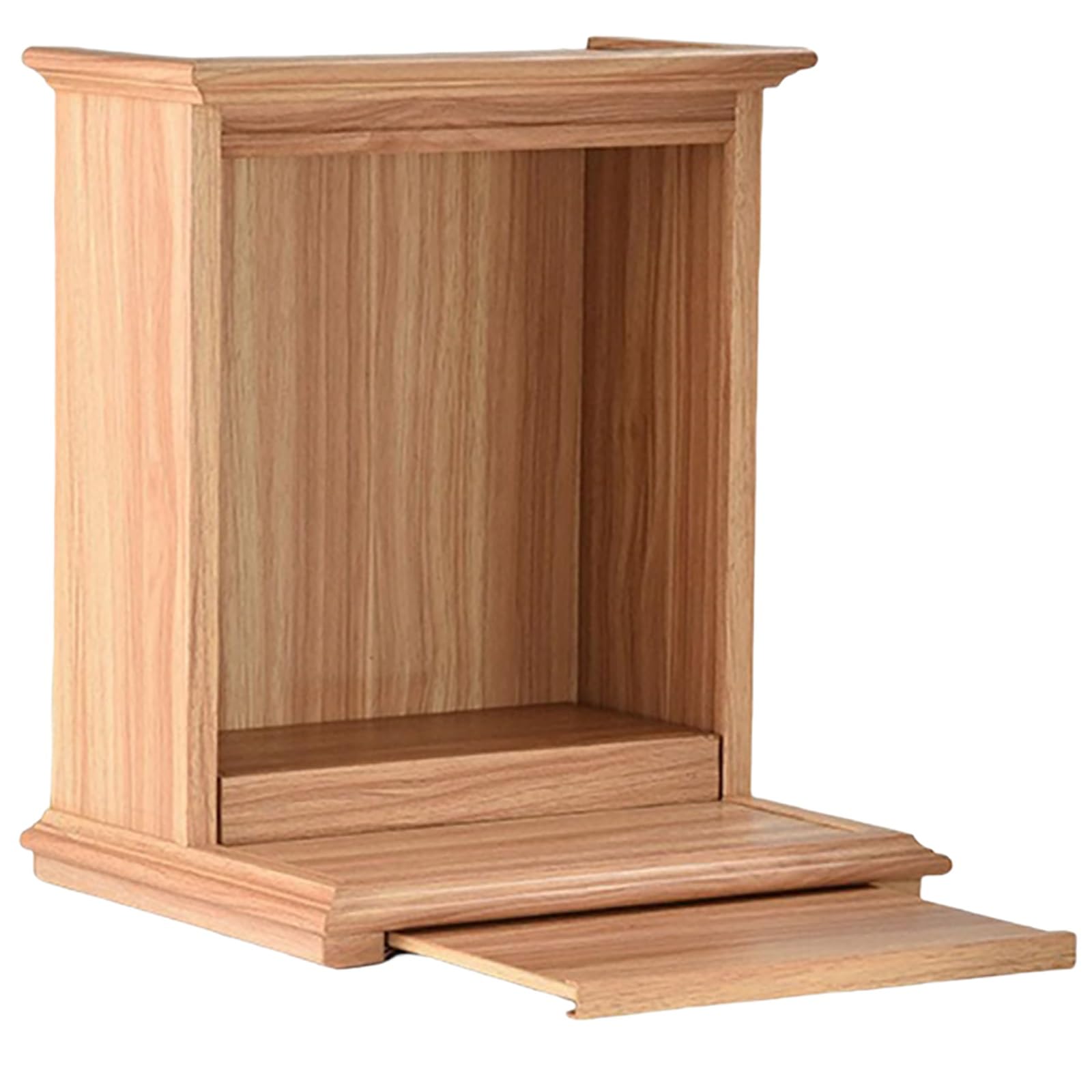AZQOHMIS Home Temple Buddha Statue Stand, Wooden Buddhist Altar Shelf, Space-Saving Shrine Pet Ashes House Pooja Table, Mandir Small Meditation Table(Log Color,51x36x61c