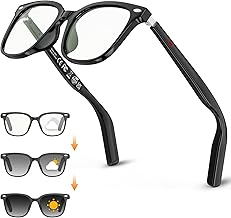 Mingtawn 2026 Smart-Brille für Damen & Herren, 32g Ultraleicht, HD-Telefonie, Musik-/Sprachsteuerung, Bluetooth-Sonnenbrille mit photochromen Gläsern – ideal für Alltag und Reisen（Schwarz）