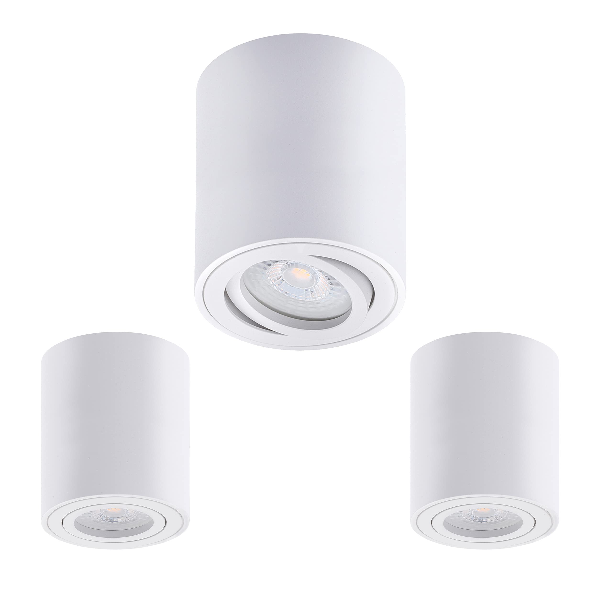 Oktaplex 3 Stück Aufbaustrahler Lile M Weiß inkl. LED Modul 4,8W 380lm