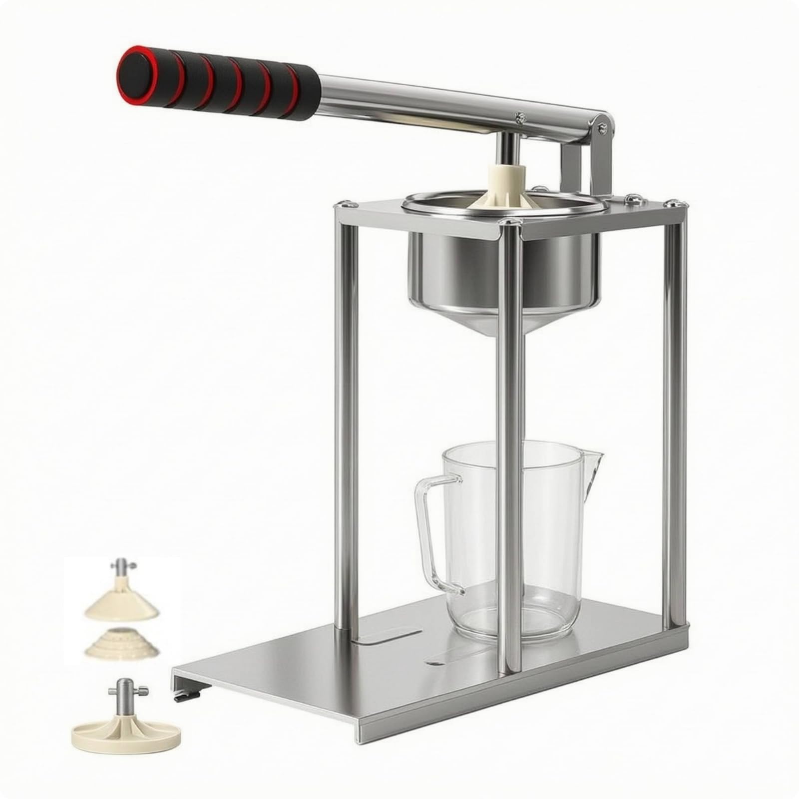 Almencla Spremiagrumi Manuale Robusto Struttura in Acciaio Inox 304, Spremifrutta, Compatto, Utensile, per Bar, Chiosco, Doppia Testa