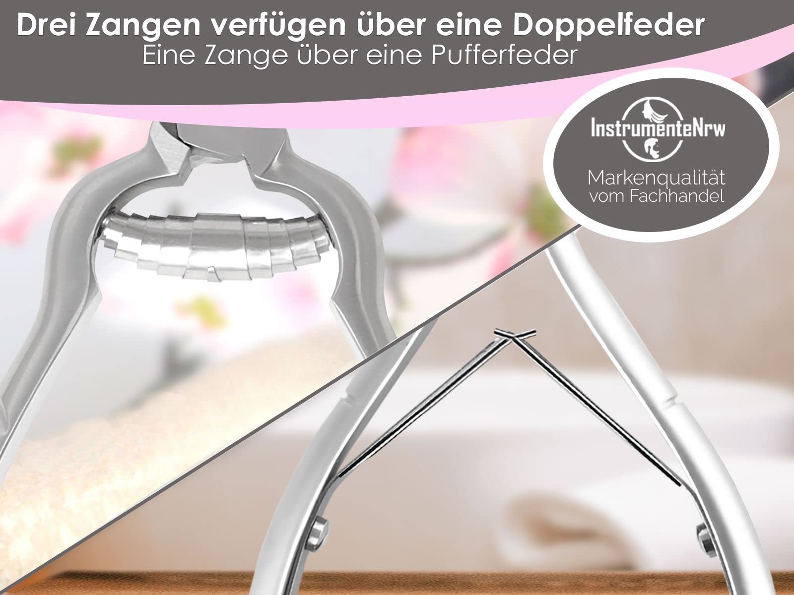 Nagelzange Fußpflege-Instrumente Set 7-teilig Nagelzangen für starke Nägel Hautzange Eckenheber Eckenfeile für Maniküre und Pediküre als Set-Angebot