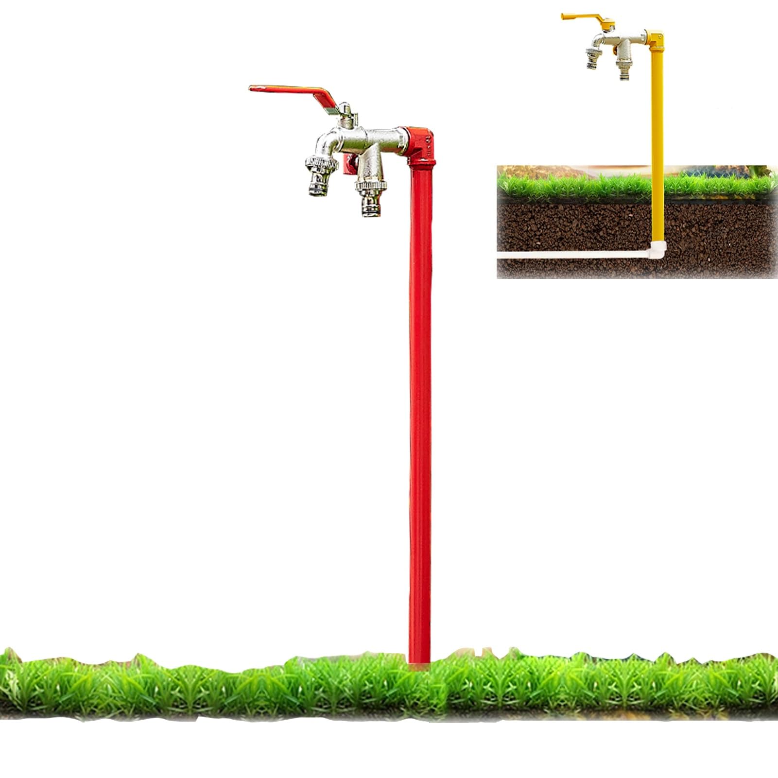 Stalowa kolumna wodna ogrodowa z kranem 1 5 cm zewnętrzny kran na wodę 100 cm / 39.4in 39,4 cala czerwona woda Solut do Twojego ogrodu