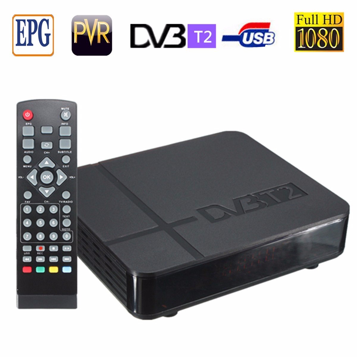 DVB-T/T2 TV Receiver 3D Digital Video Terrestrial MPEG4 PVR HD 1080P Set Top Box TV Box