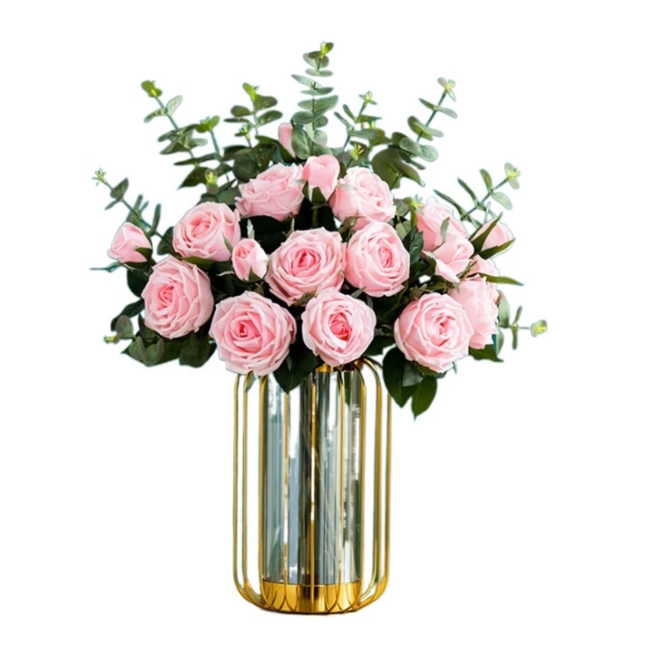 Ngdfgr C 65Cm Artificial Flowers Beautifully In Vase Fake Silk Bouquet Realistic Flower Wedding Decoration ( C),-C