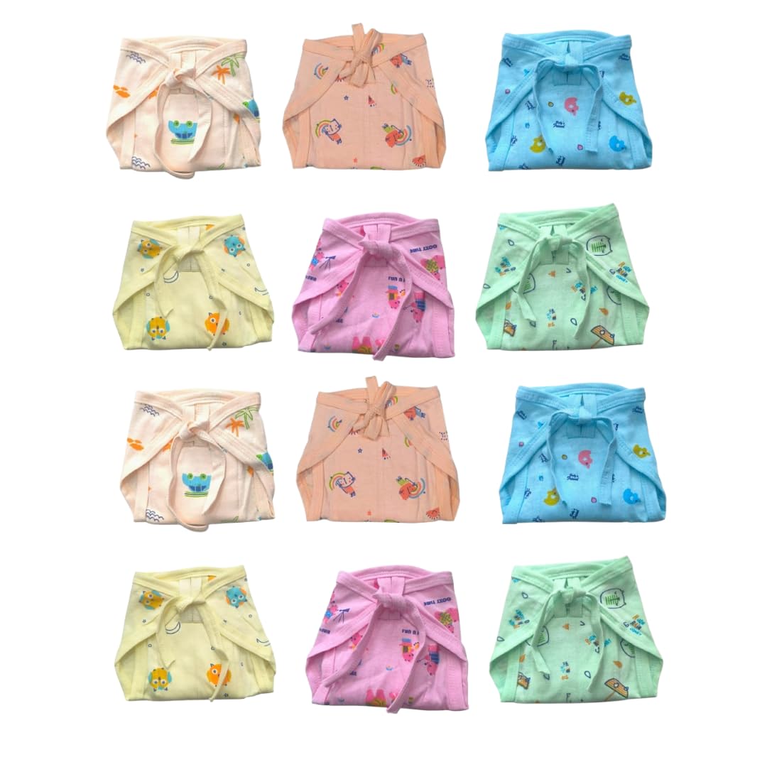 La Vie BabyCare Unisex Cloth Nappies for Newborn Babies | Reusable Ultra-Soft U-Shaped Double Layer Padded Langots for 6 to 12 Months | Leak-Proof Unisex Diapers Color-White, Pack of 12-image-15