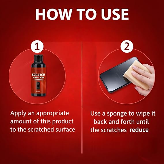 30G Screen Scratch Remover Paste & Polishing Kit,Lens Scratch Remover with Sponge,Phone Screen Scratch Repair Kit,Gentle Polishing & Quick Fix Cream,Repair Scratches for Phone,Glasses,Watch Glass