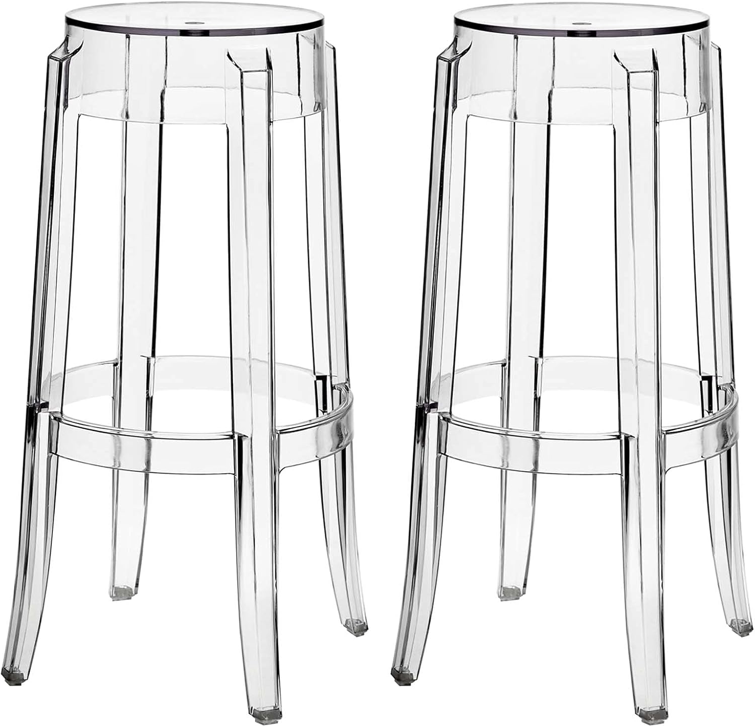 Amazoncom Modway Casper Modern Acrylic Two Bar Stools In Clear Fully Assembled Home Kitchen