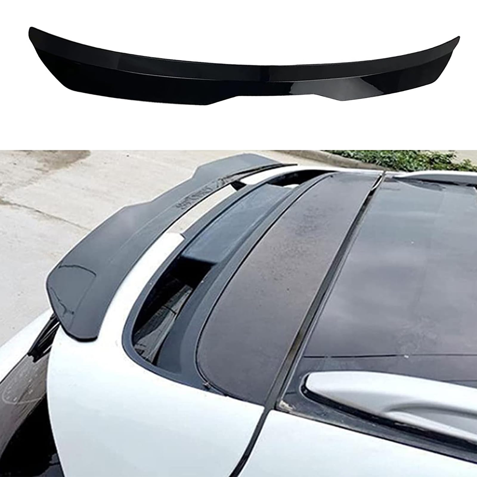 Zdpfdc Gloss Black Car Rear Spoilers For Ford Fiesta Vii (Mk7) 5 Door 2013 2014 2015 2016 2017, Rear Roof Rear Trunk Spoiler Wing Decoration Mods Accessories,