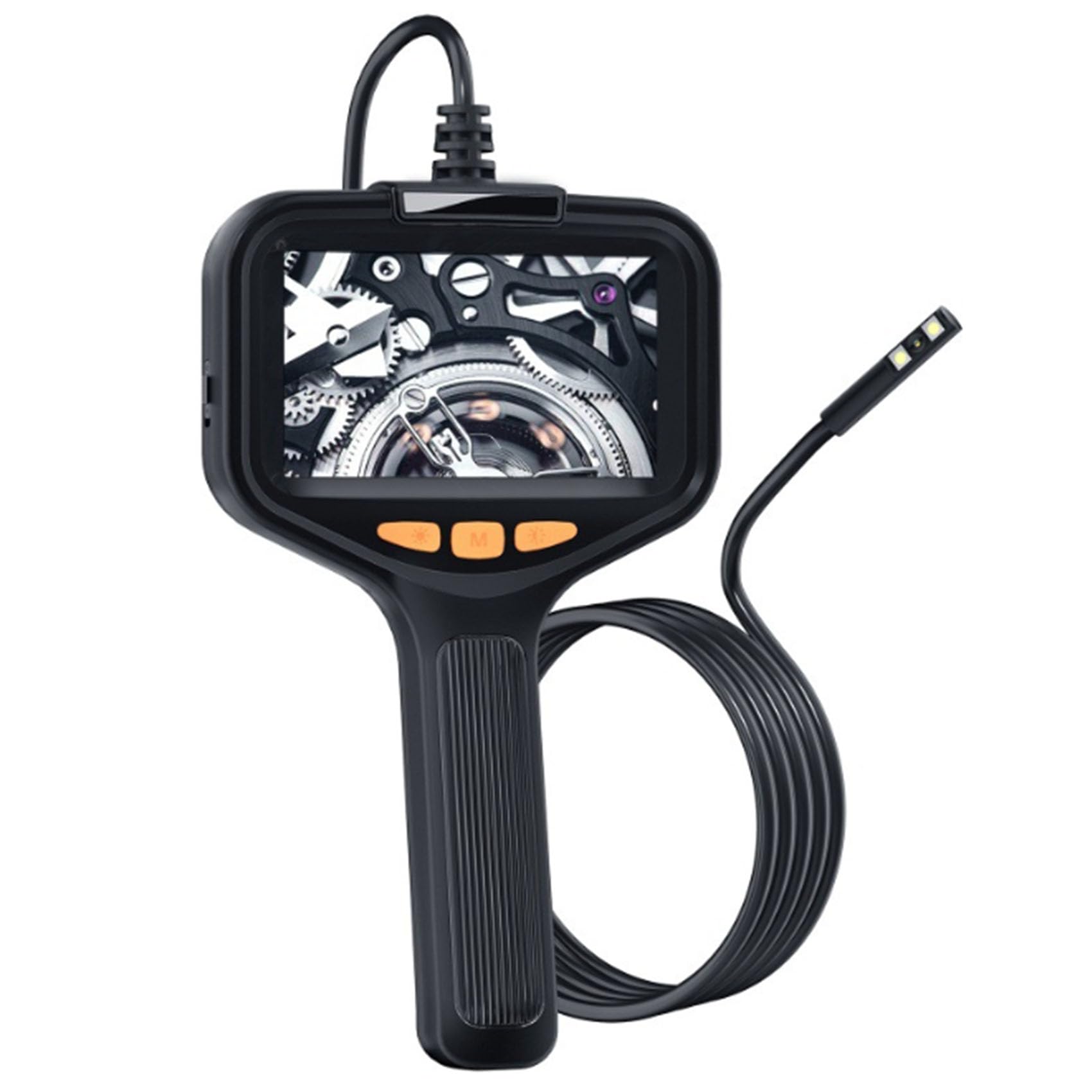 HYZHANHONG 2m, Dual Lens 8Mm Handheld Endoscope with Light, 4.3-Inch LCD Screen Endoscope Camera, Equipped with 2600Mah Battery, Used for Pipeline and Car Inspection Cameras