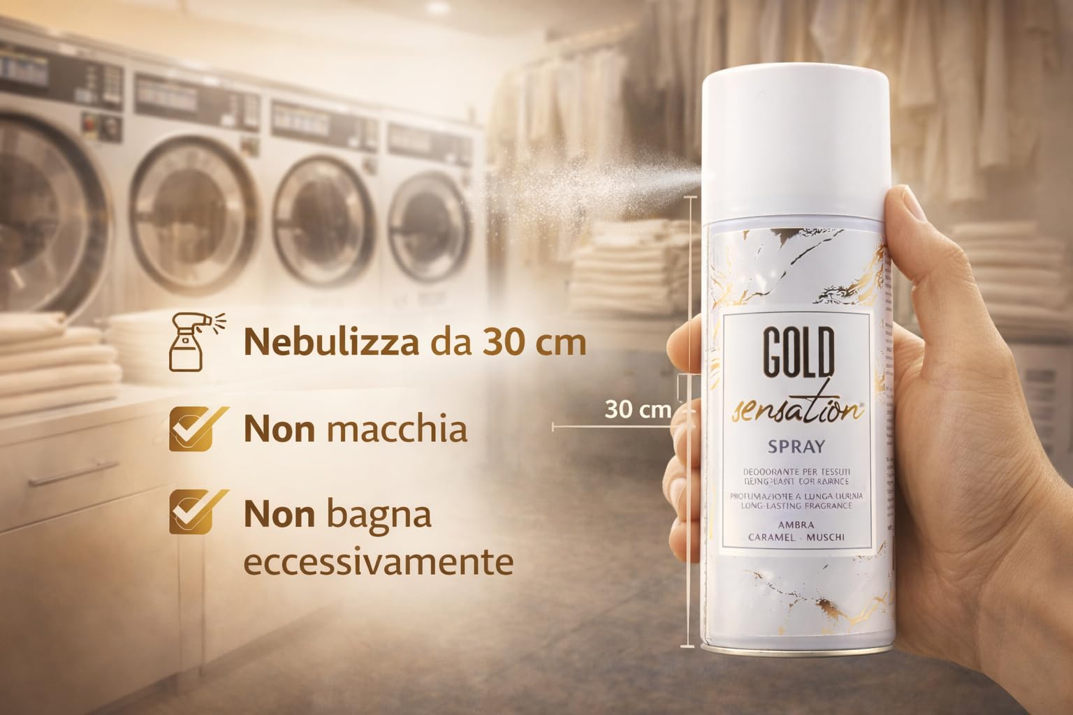 HOME PRO Gold Sensation Spray 6 x 400 ml – Desodorante Tejidos Higienizante Profesional – Perfume Ámbar Caramelo Musgos – Fragancia intensa de larga duración – Maxi repuesto