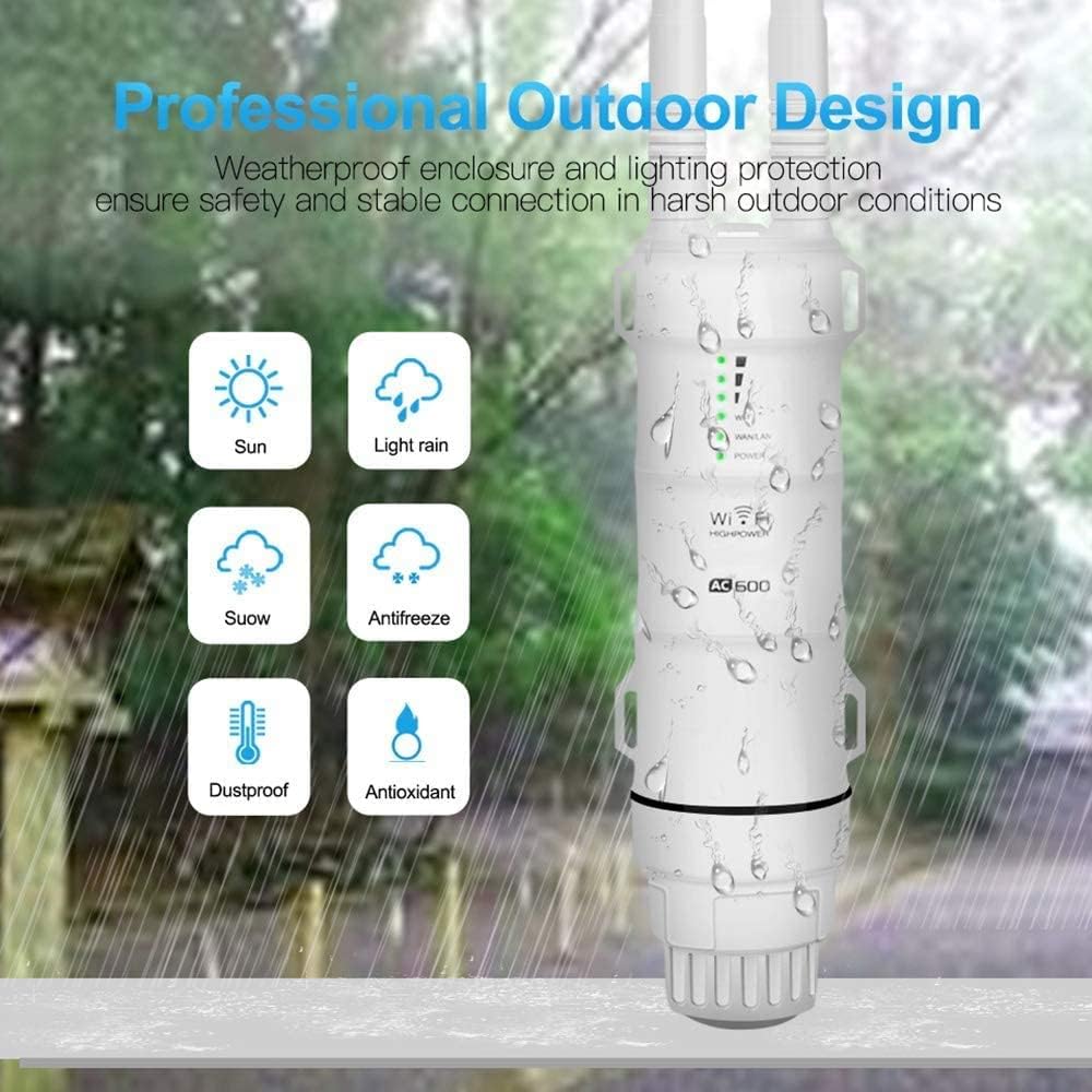 WAVLINK AC600 Repetidor WiFi Largo Alcance/Amplificador Larga Distancia Support PoE/Dual-Banda 2.4+5G/2 Antena WiFi Repeater Exterior…