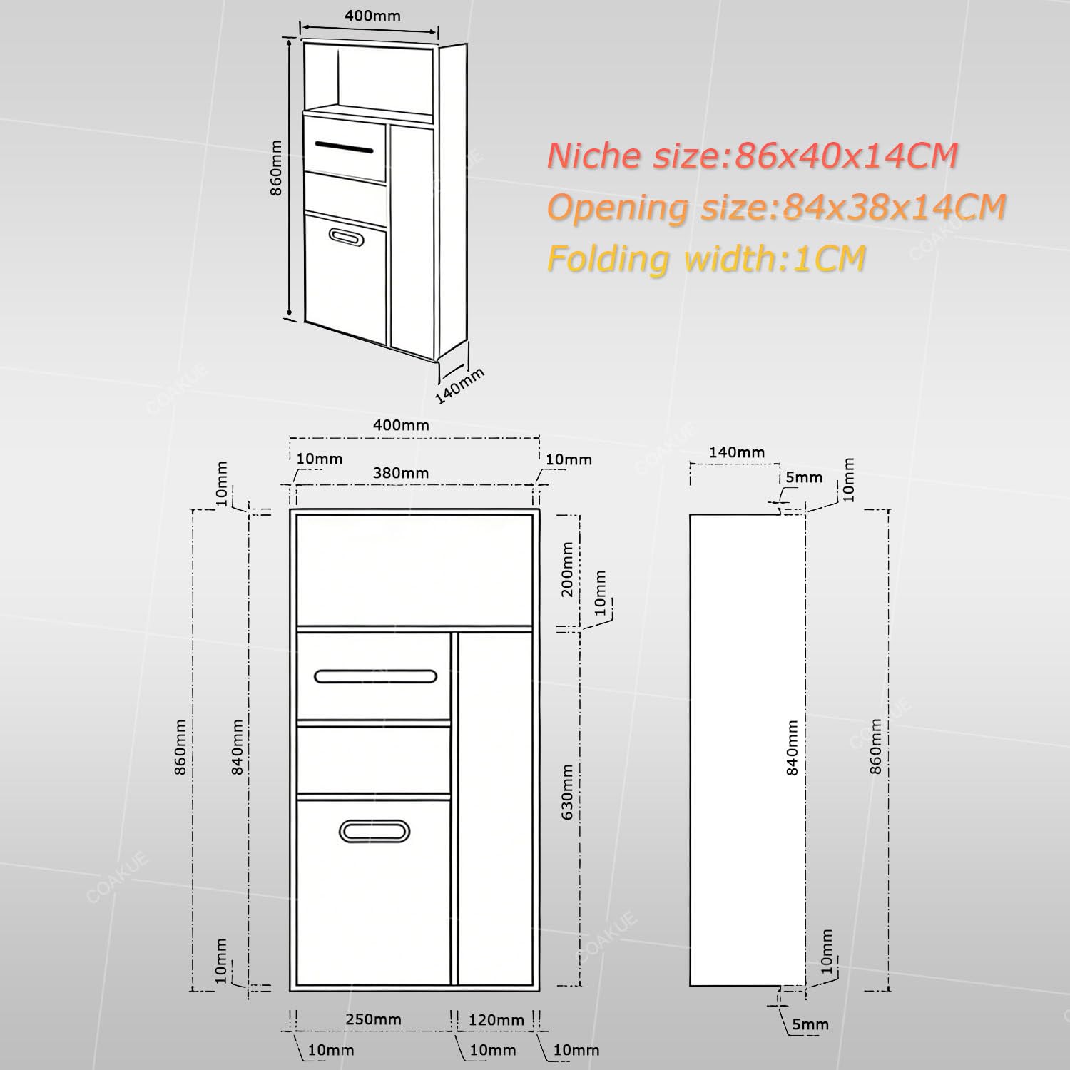 Scopino da bagno in acciaio inox per bidone della spazzatura, carta igienica e igiene; ripiano integrato grigio, 30 x 78 x 14 cm