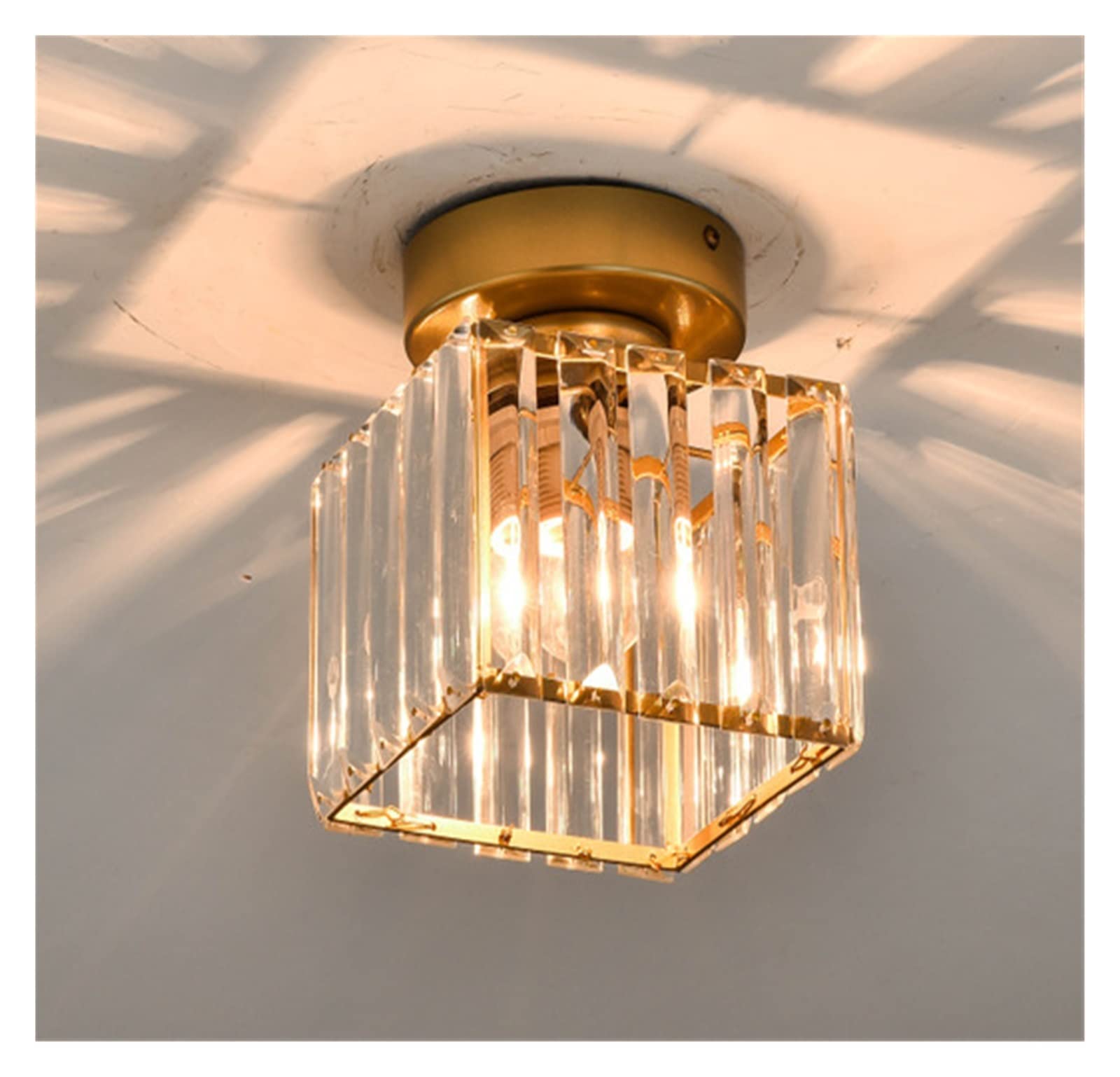 Lustre moderne d'exception plafonnier plaqué or et technologie LED 3 couleurs