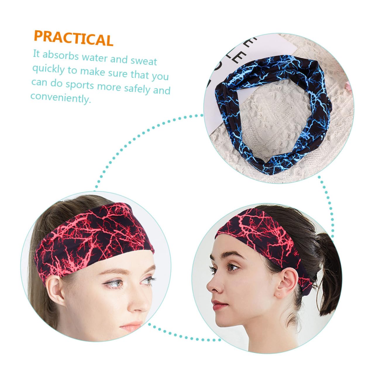 UPKOCH Cinturón Antitranspirante De Fitness Absorbente Diadema con Clips Cintas para El Pelo Venda Deportes Diadema De Gimnasio Diadema De Sudor De Entrenamiento Spandex