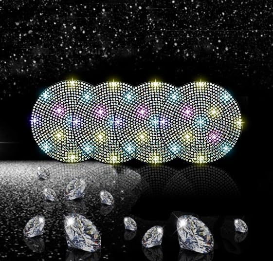 Miniatura 8 de NBTEPEM 4 posavasos para automóvil, 2.75 pulgadas, antideslizantes, a prueba de golpes, universales, a la moda, con diamantes de imitación,