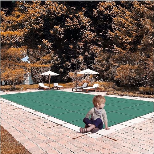 Swimming Pool Cover Pool Safety Cover Inground Safety Pool Cover Green Mesh Solid Pool Safety Cover for Swimming Pool Winter Safety Cover (2mx3m(6ftx10ft))