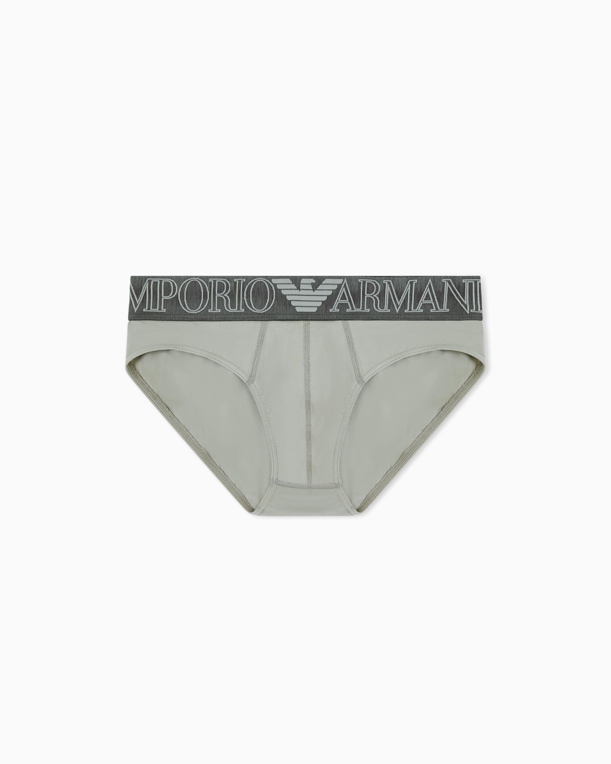 Emporio Armani Men's MEGALOGO Brief Grey L