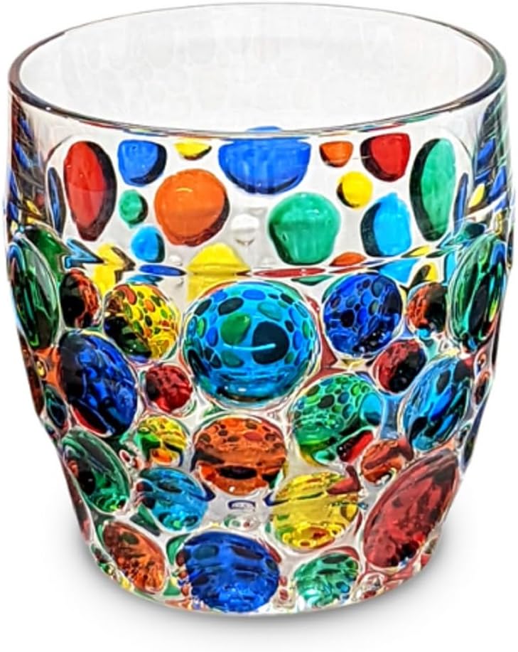 Gage Kaleidoscope Murano Double Old Fashioned Glass (VA600M)