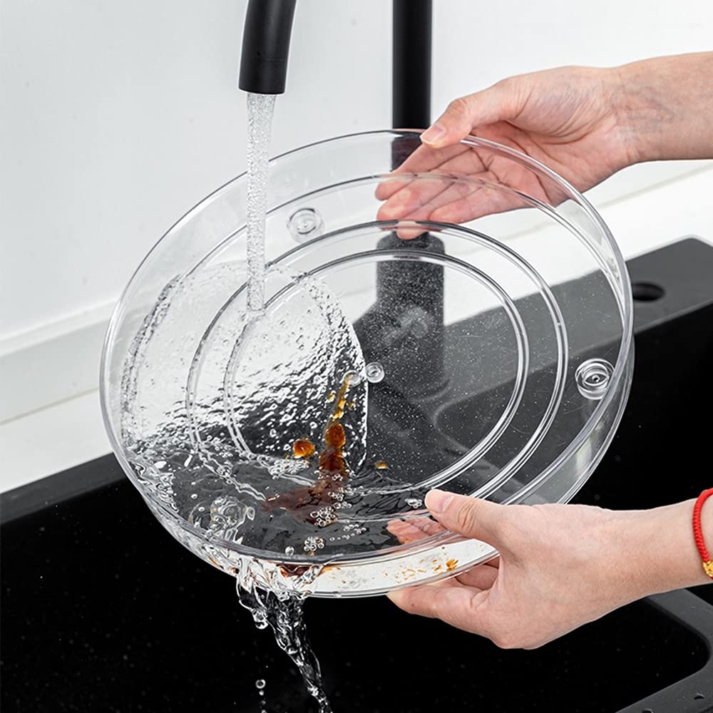 Lazy Susan Plateau tournant à 2 niveaux, multifonction et rotatif pour placard de cuisine, support à condiments antidérapant, 23,5 x 21,6 cm, accessoire de cuisine peu encombrant