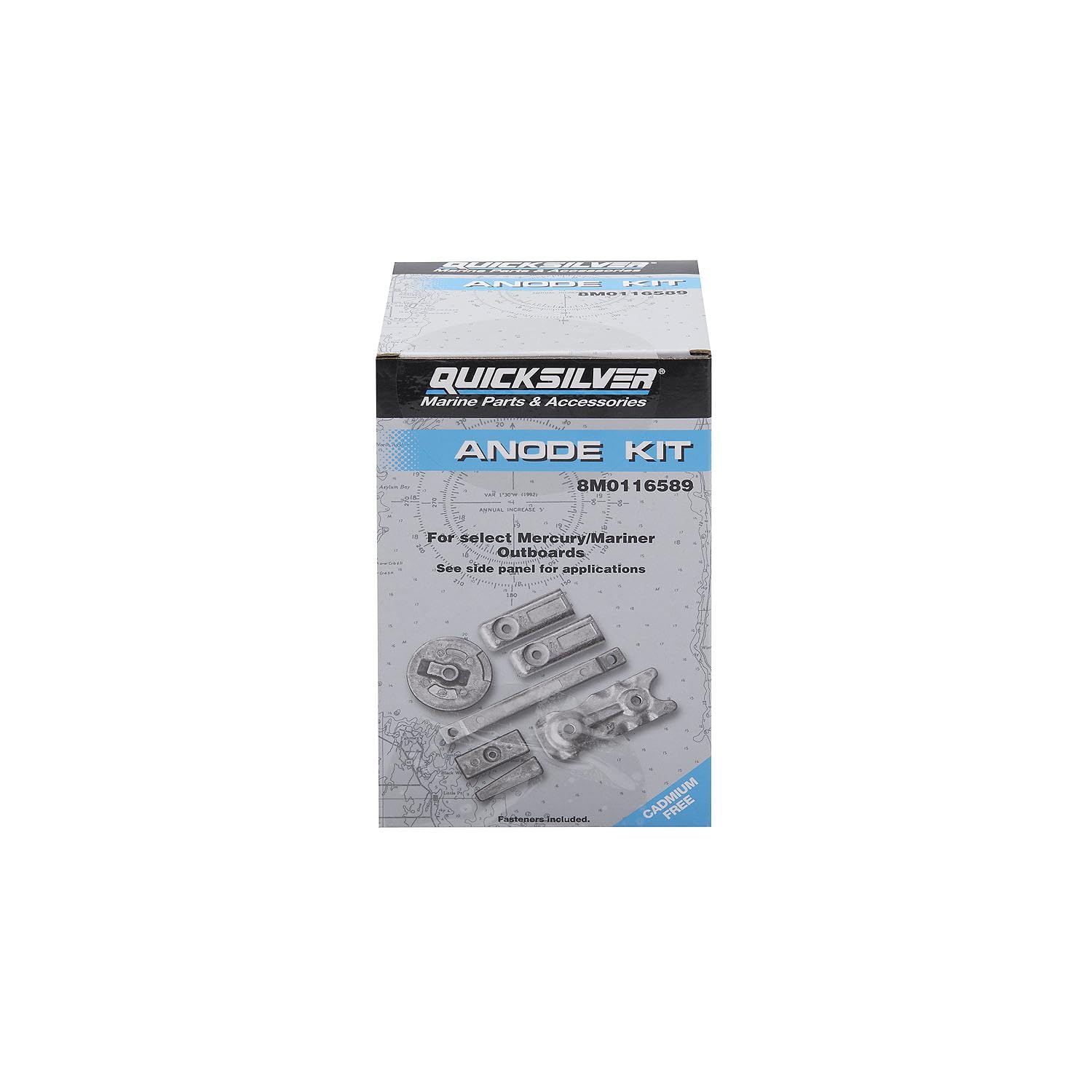 Quiksilver Kit Anodo Alluminio Transom e Cambio 8m0116589, ricambi Parti e Accessori Motore Barca, Non specificato, Unspecified