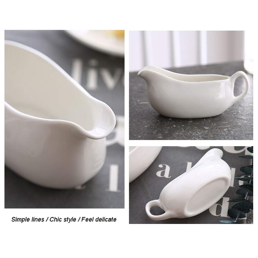 Salsiera In Porcellana Bianca Con Beccuccio Antigoccia E Piattino - Per Salse, Sughi, Condimenti E Latte - Foto 9