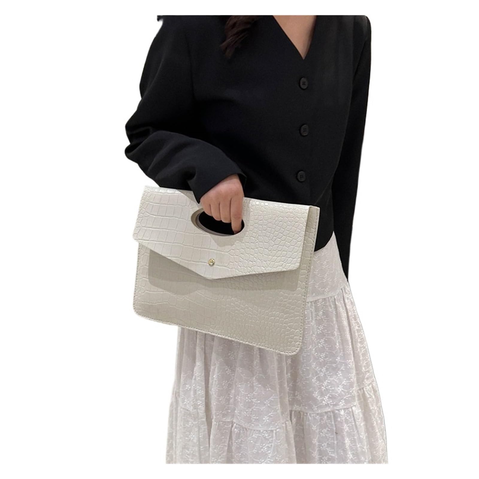 Borse da Sera da Donna Borsa a Tracolla da Donna, Borsa a Tracolla di Alta qualità for Donna, Borsa alla Moda, Pochette da Donna Grandi Adatta per Feste, Cerimonie, Matrimoni(White)
