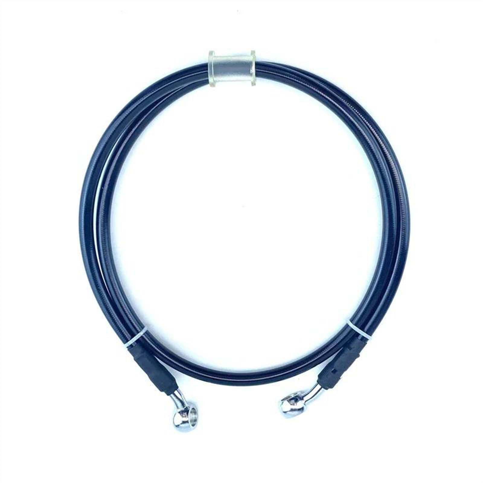 Ksxzw Black- Silver Motorbike Part Universal 800Mm Motorcycle Hydraulic Brake Hose Line Cable 28 Degrees Dia 10Mm Pipe Braided Oil(Black- Silver)