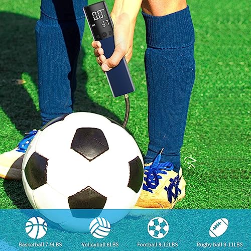 Image of Pumteck Electric Ball Pump, Smart Air Pump Portable Fast Ball Inflation with Precise Pressure Gauge and Digital LCD Display for Football Basketball Volleyball Football