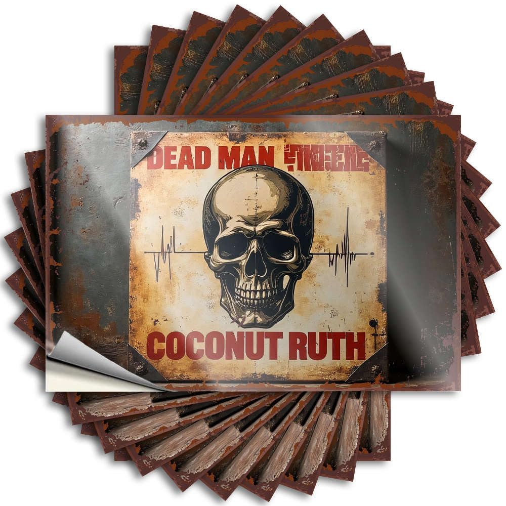 Outdoor Patio Decor Tumbler Lettering Sticker | Dead Man Time: Coconut Ruth Heavy Durable Vinyl Sticker Easy Apply for Billiard(12X18CM)