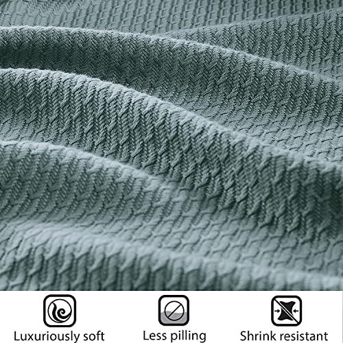 Image of Madison Park 100% Egyptian Cotton King Size Bed Blanket for Summer Teal | Cozy Soft Breathable Durable, Waffle Weave Woven Casual, Lightweight Knit All Season Throw for Bed Couch or Sofa, OEKO TEX