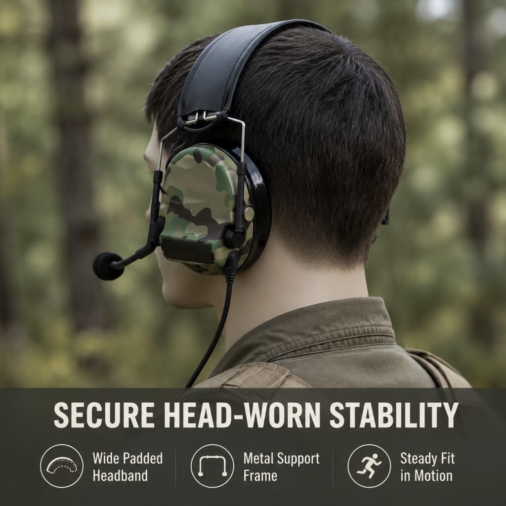 Auriculares Tácticos De Camuflaje C2, Auriculares Electrónicos De Silicona