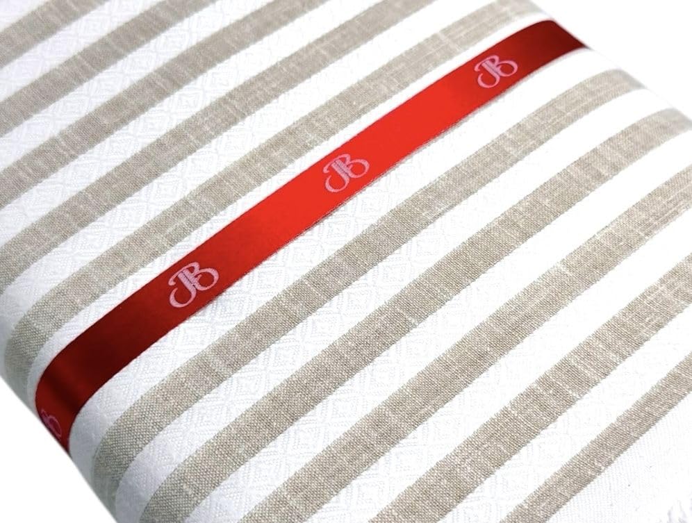 Image of JHABAK'S Unstitched Striped Shirt Fabric for Men - Cotton Linen Blend Lining Material - Shirt and Kurta Piece Cloth