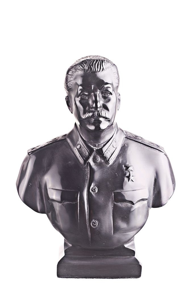 danila-souvenirs Soviet Russian USSR Leader Joseph Stalin Stone Bust Statue Sculpture 9.8'' Black