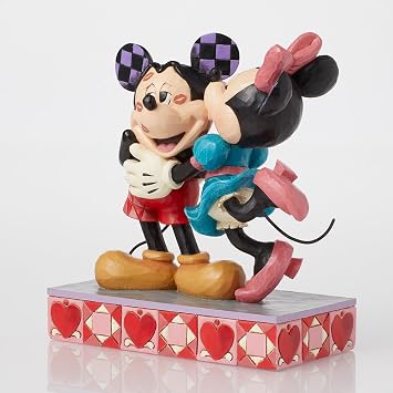 Enesco Disney Traditions by Jim Shore Mickey and Minnie Mouse Love and Kisses Figurine, 5.88 Inch, Multicolor