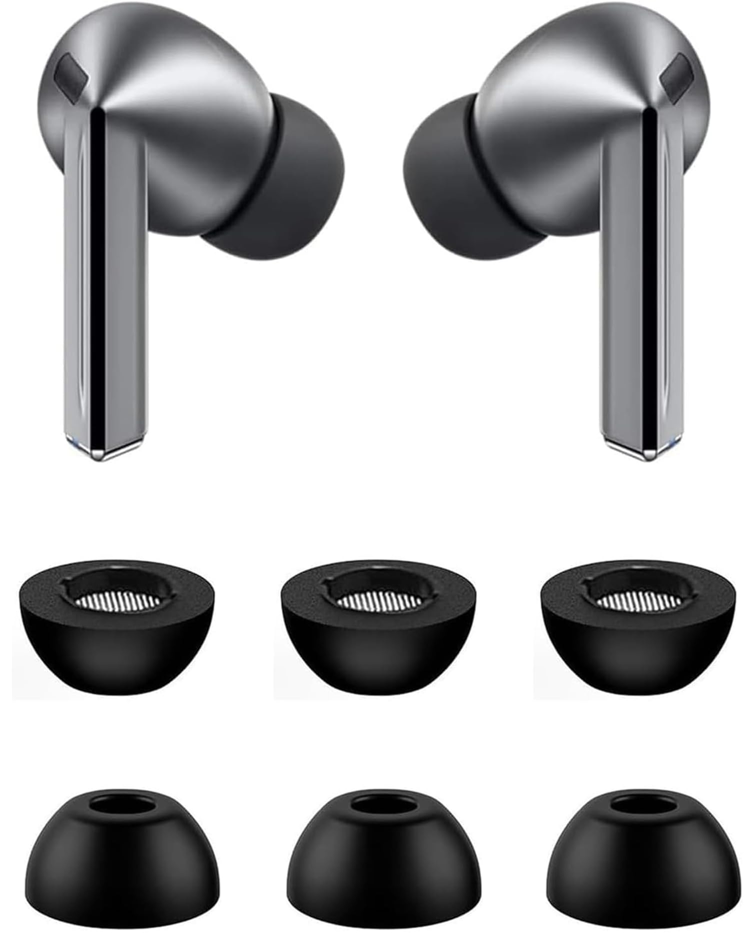 Rqker Foam Eartips Compatible with Galaxy Buds 3 Pro SM-R630N Earbuds, 3 Pairs Small Size Soft Memory Foam Tips Replacement Earbuds Tips, Compatible with Galaxy Buds 3 Pro SM-R630N 3 Pairs S