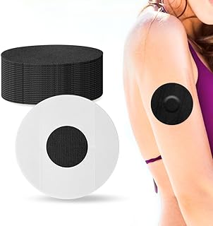 YOUSHARES 20 Packs Freestyle Libre 2 Sensor Covers Waterproof - Adhesive Patches Libre 2 Sensor Cover, Skin Friendly Glucose Monitor Patch (Black)