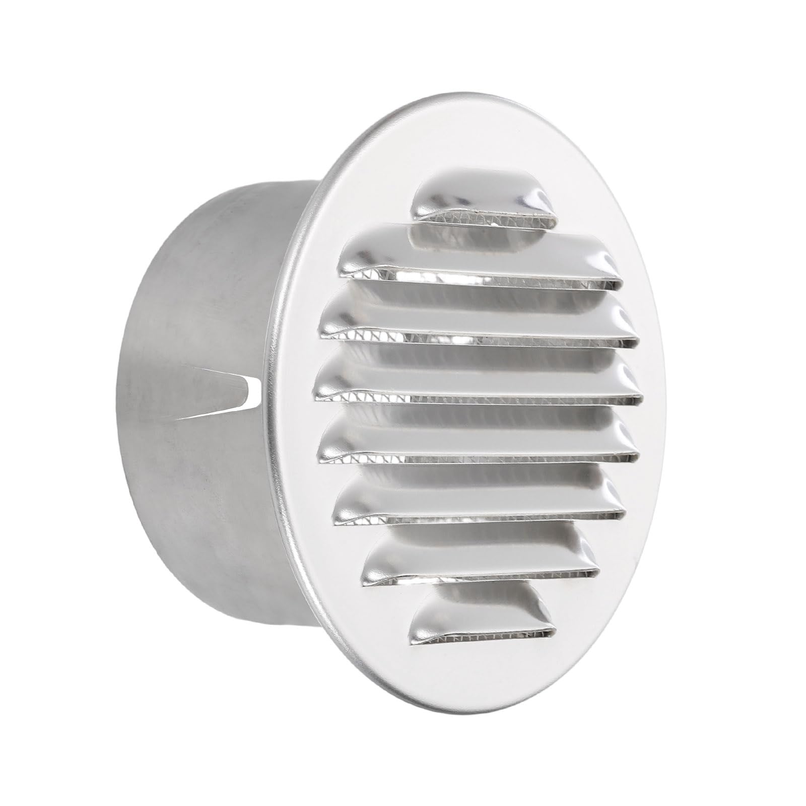 PATIKIL 3 Inch Aluminum Universal Louvered Vent Cover Round Louver Grille Ducting Air Vent Cover Wire Screen Mesh Soffit Wall Outlet for Ceiling Floor HVAC Ventilation